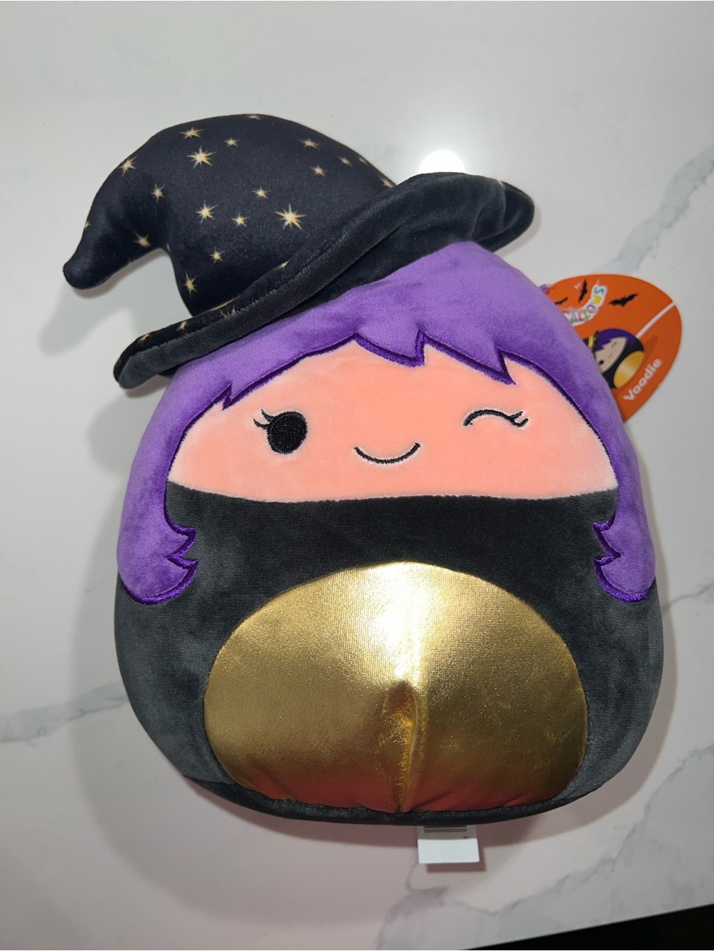 Squishmallows Voodie Orange and Purple Plush Tag